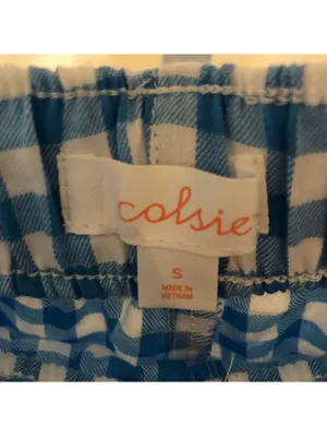 Colsie NWT Women's Blue Gingham Boxer Shorts Pajama Shorts Size S thumbnail 2