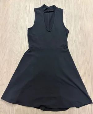 Express Black Mock Neck Cut Out Sleeveless Fit & Flare Dress, Medium thumbnail 1