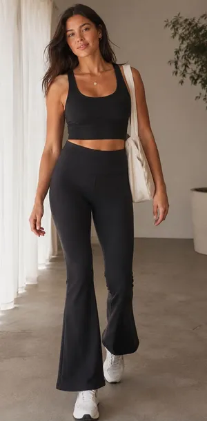 Athleta Aura Black High Rise Flare Athletic Leggings thumbnail 1