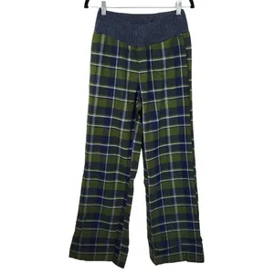 WeWoreWhat Green and Navy Plaid Pant NWT Size Small Low Rise Plaid Knit Pants thumbnail 2