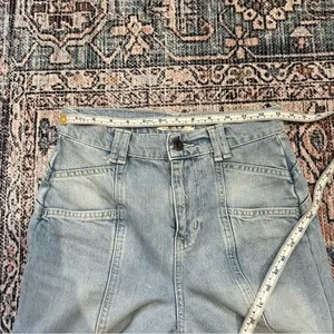 Free People We the Free Let Sunshine In Wide leg Cropped Jeans Sz 26 Light Wash thumbnail 9