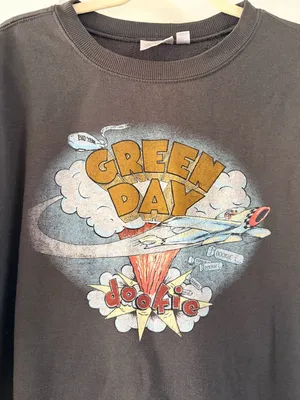 Green Day Dookie crew neck‎ sweatshirt gray. Soft thumbnail 2