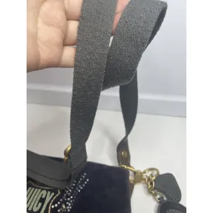 Vintage Juicy Couture Navy Velour Crossbody Bag “love your couture” thumbnail 4