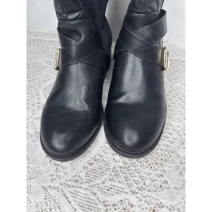 Torrid Quilted black knee high wide calf zip up boots sz 6 thumbnail 5