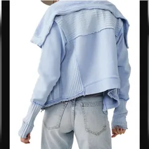 Free People Hazel Cardi Jacket Corsican Sea Blue Size Medium Zip Hoodie Sweater‎ thumbnail 2
