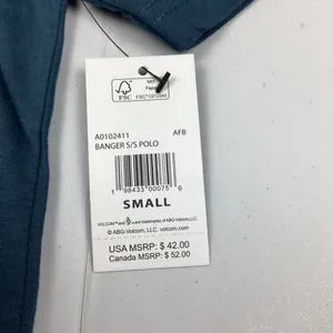 Volcom Blue Banger Short Sleeve Polo Shirt Size Small NEW! Retail $42 thumbnail 3