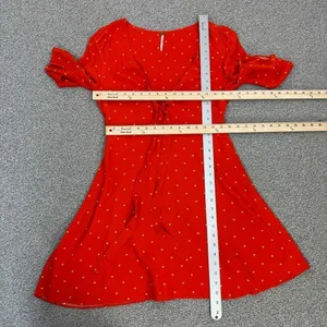 Free People All Yours Polka Dot Flounce Sleeve Mini Dress Orange Size‎ 4 V Neck thumbnail 13