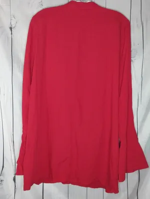 Free people Red Draped Wrap Front Long Sleeve Effortlessly Casual Women's Top thumbnail 5