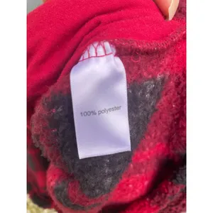 Maurices Red Black Buffalo Plaid Sherpa Fleece Quarter Zip Pullover XL thumbnail 4