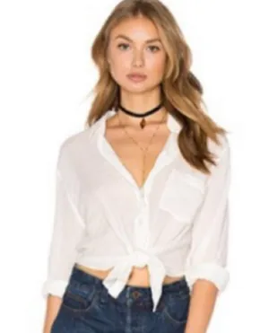 Free People Revolve That's a Wrap Shirt in Ivory thumbnail 7