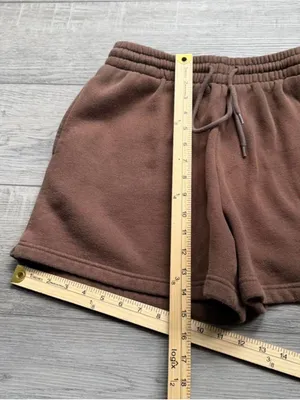 White Fox Boutique Fleece Lounge Shorts Brown Size L EUC thumbnail 5