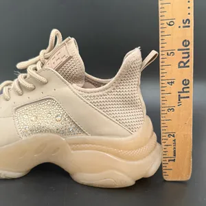 STEVE MADDEN Vance Beige Knit Upper Rhinestones Chunky Dad Sneakers Size 6.5M thumbnail 9