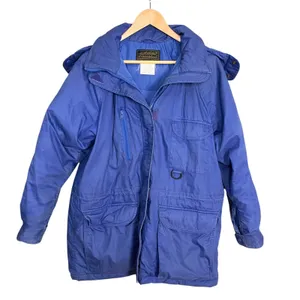 Vintage Eddie Bauer Coat Down FLAWS Women Parka Blue Hooded Winter Coat Medium thumbnail 1