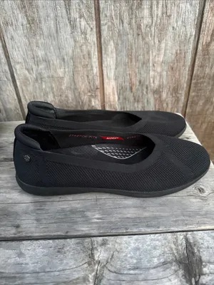 Skechers Women's Arch Fit Cleo Black Sport Slip-On Skimmer Flats Lightweight 9.5 thumbnail 3
