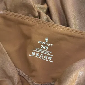 Shiny Metallic Leggings High Waist Tummy Control Pants Women‎ S Shiny Pull On thumbnail 6