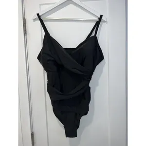 AI'MAGE Black One-Piece Swimsuit Slimming Modest Mesh Bathing Suit US LARGE thumbnail 6