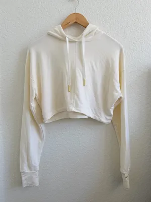 Gymshark Whitney Simmons Cropped Sweater Ivory Cream Size M thumbnail 1