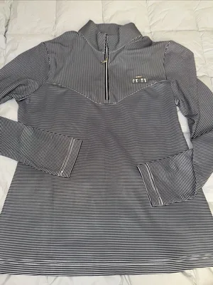 Cutter & Buck Top Womens Small Tonal Stripe Forge Stretch Long Sleeve Half Zip thumbnail 1
