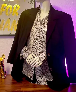 Vintage Emanuel Ungaro Black Wool Blazer Minimalist‎ Old Money Quiet Luxury thumbnail 1