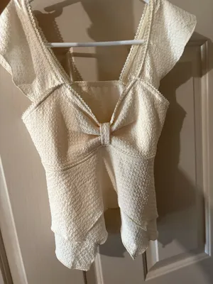 Babydoll Cream Top White thumbnail 5
