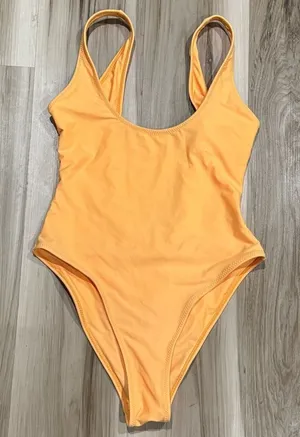White Fox Boutique Swim Orange One Piece Swimsuit Women’s Medium thumbnail 1