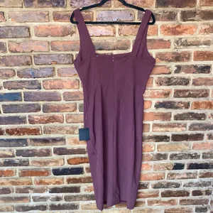 NWT Lulus Vibrant Allure Plum Square Neck Sleeveless Bodycon Midi Dress Large thumbnail 7