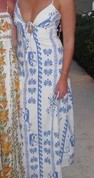 Peppermayo Blue and White Maxi Dress thumbnail 1