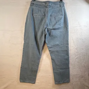 Forever 21 Light Wash Paperbag Waist Denim Jeans Belted Wide Leg‎ Size 28 thumbnail 6