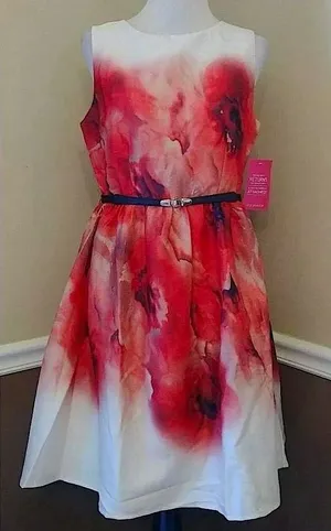 Little Mistress Ivory Watercolor Floral Dress US 10 Cocktail Retro Modcloth Elate Evening $129 thumbnail 1