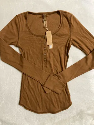 SKIMS Cotton Rib Henley XS thumbnail 1