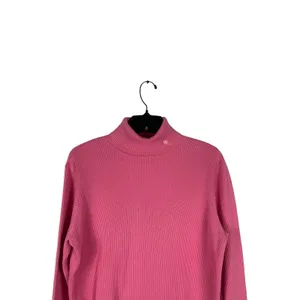 Lauren Ralph Lauren Sweater XL Pink TurtleNeck Ribbed Knit LRL Logo Pullover thumbnail 4