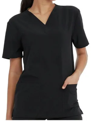 Unisex Landau Essentials V-Neck Large Scrubs Top Shirt Short Sleeves thumbnail 1
