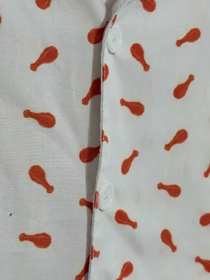Hooters medium button up shirt sleeve chicken leg print thumbnail 9