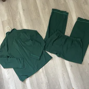J.Crew Pajama Set cotton contrast trim womens Green (medium) loungewear sleep thumbnail 5