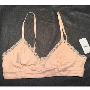 Jenni Intimates Womens XL Chai Peach Lace Trim Cotton Blend Bralette 100120857 thumbnail 2
