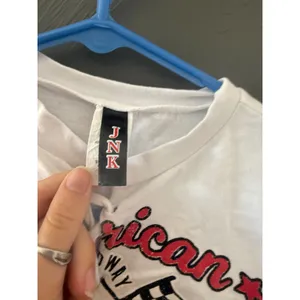 JNK American Speedway Motorcycle Lace Up Crop Top White Long Sleeve S Biker‎ thumbnail 7
