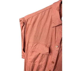 Abercrombie & Fitch Rust Linen Blend‎ Utility Romper Size XS thumbnail 3