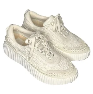 Dolce Vita Sandstone Cream Crochet Knit Platform Sneakers Size 7 thumbnail 1
