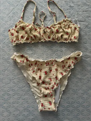 Dippin' Daisy's Bikini Set with shorts Tan Size M thumbnail 2
