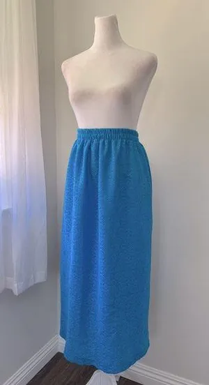 Cerulean Blue Lace Elastic Waist Maxi Skirt thumbnail 1
