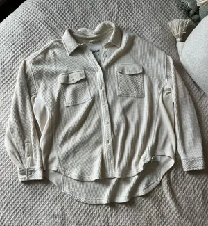 Aerie Waffle Knit Button Down thumbnail 1