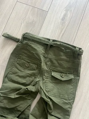 forever 21 army green cargo utility pants low rise flare jeans bottoms thumbnail 4