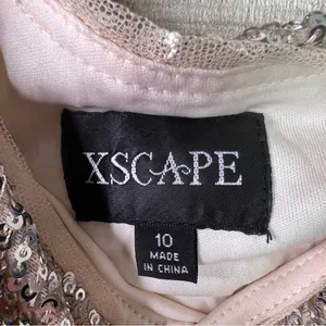 Xscape (with flaws)Size 10 Beige/Tan Underlay Silver Sequin 1 Arm Party … thumbnail 10