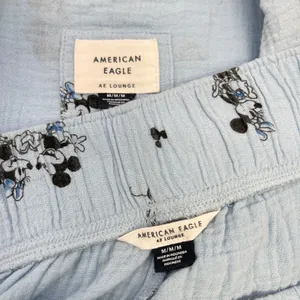 American Eagle Mickey Mouse Pajama Set Women Medium Cotton Gauze Lounge Kawaii thumbnail 9