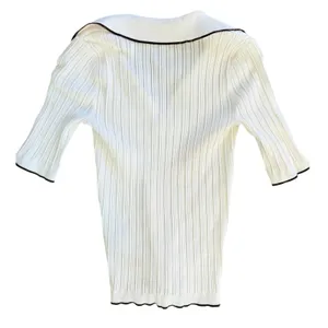 Madewell signature Knit Johnny Collar Sweater Contrast Trim NX533‎ XS thumbnail 11
