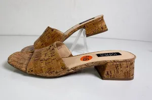 Jones New York Women’s Unis Faux Cork Square Toe Block Heel Sandal Sz 9.5 NEW thumbnail 1