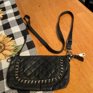Cesca small purse crossbody with golf braid details Black thumbnail 1