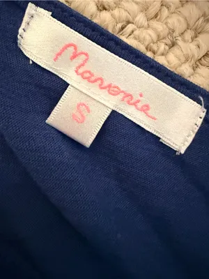 Maronie Royal Blue Swing Tank‎ Dress Small Crochet Strap Cotton Modal Boho thumbnail 3
