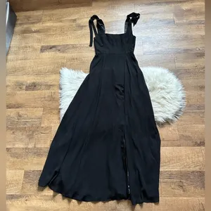 LULU’S Love Me Forever Black Tie Strap Square Neck Maxi Dress thumbnail 9
