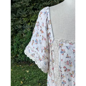 Milkmaid Dress L Crochet Cottagecore American Eagle AE Dainty Floral thumbnail 2